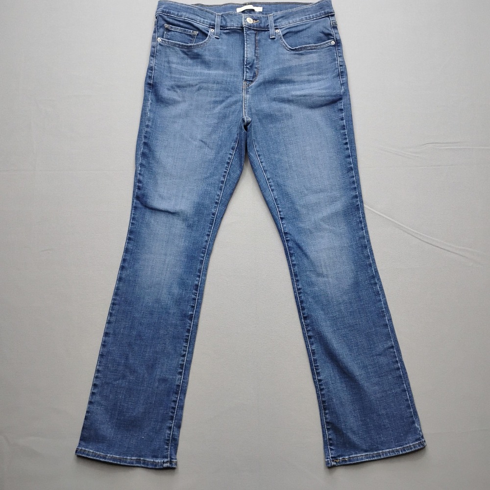 Levis 315 Shaping Bootcut Jeans Womens 32 Medium‎ Wash Blue Denim